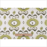 Green Floral Ikat Cotton-Blend Woven