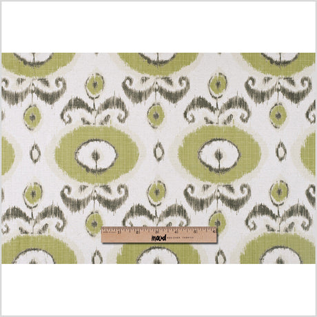 Green Floral Ikat Cotton-Blend Woven