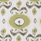 Green Floral Ikat Cotton-Blend Woven