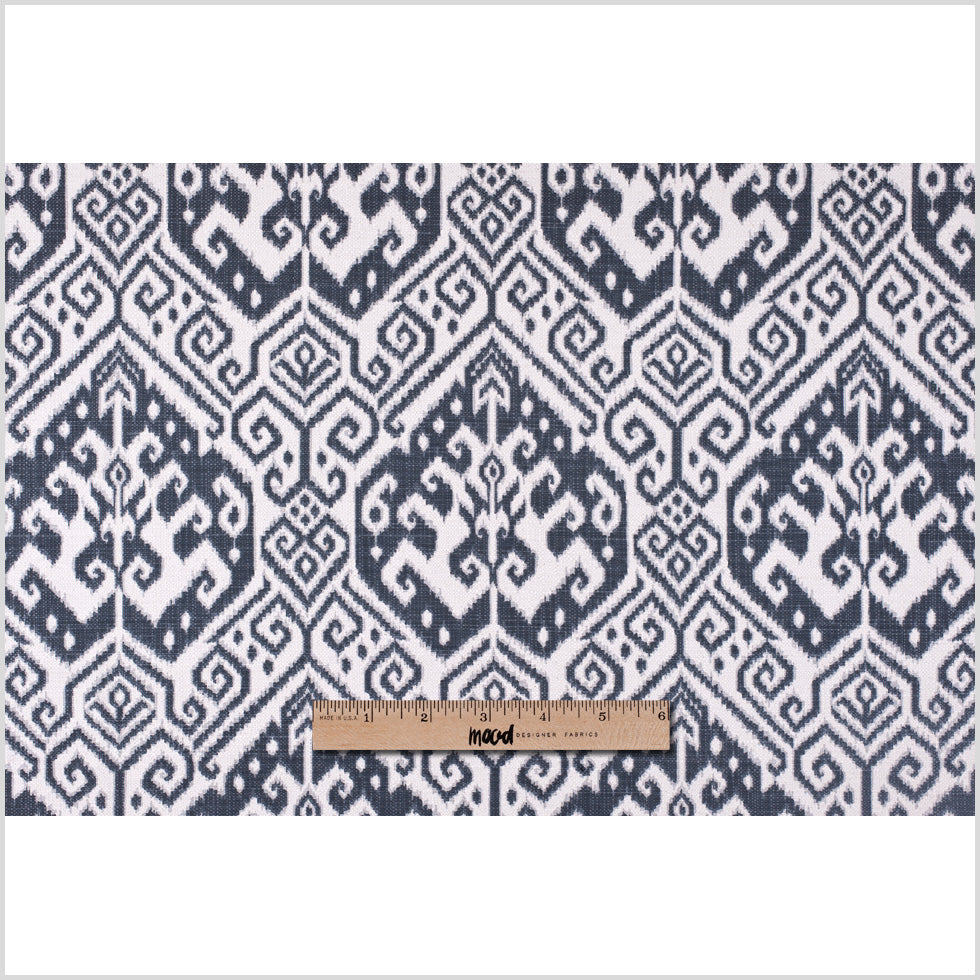 Gray Ikat Cotton-Blend Woven