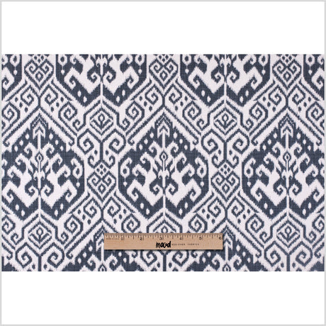 Gray Ikat Cotton-Blend Woven