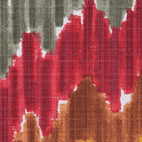Gray/Red Flamestitch Cotton-Blend Woven