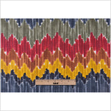 Gray/Red Flamestitch Cotton-Blend Woven