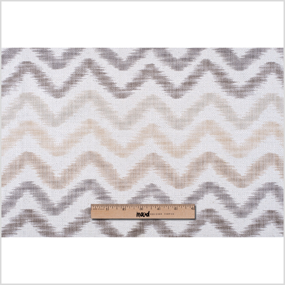 Beige Zig Zag Ikat Cotton-Blend