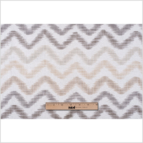 Beige Zig Zag Ikat Cotton-Blend