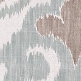 Large Beige and Green Ikat Cotton-Blend Woven