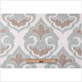 Large Beige and Green Ikat Cotton-Blend Woven