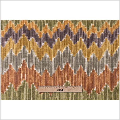 Orange/Green Flamestitch Cotton-Blend Woven