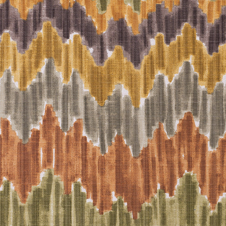 Orange/Green Flamestitch Cotton-Blend Woven