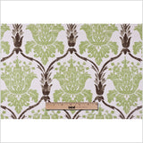 Green/Brown Grand Floral Print Cotton-Blend Woven