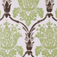 Green/Brown Grand Floral Print Cotton-Blend Woven