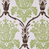 Green/Brown Grand Floral Print Cotton-Blend Woven