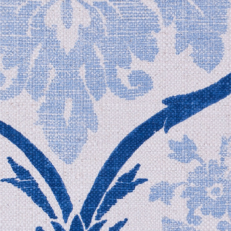 Blue Grand Floral Print Cotton-Blend Woven