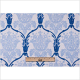 Blue Grand Floral Print Cotton-Blend Woven