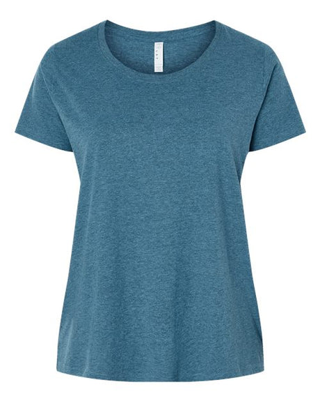 LAT Women's Curvy Collection Fine Jersey Tee