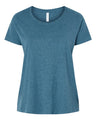 LAT Women's Curvy Collection Fine Jersey Tee