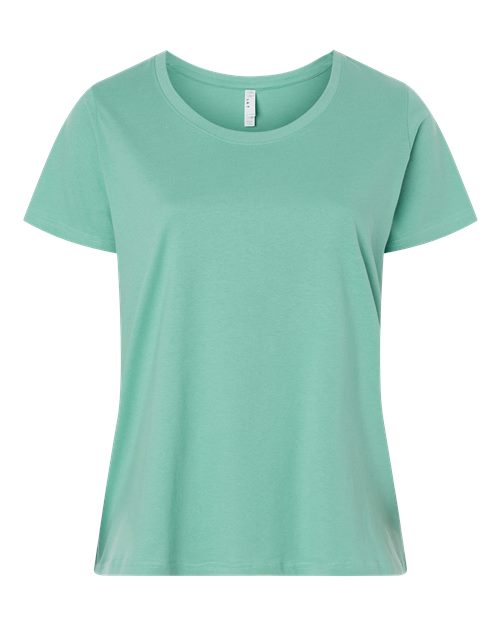 LAT Women's Curvy Collection Fine Jersey Tee