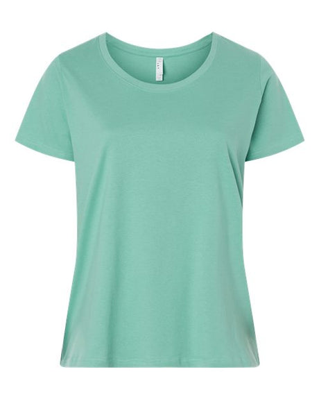 LAT Women's Curvy Collection Fine Jersey Tee