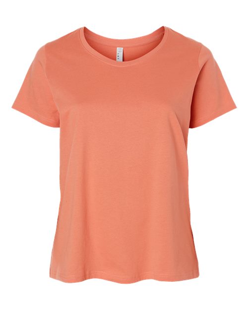 LAT Women's Curvy Collection Fine Jersey Tee