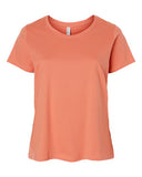 LAT Women's Curvy Collection Fine Jersey Tee