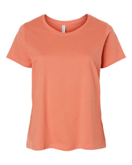 LAT Women's Curvy Collection Fine Jersey Tee