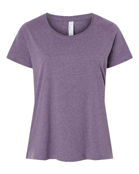 LAT Women's Curvy Collection Fine Jersey Tee