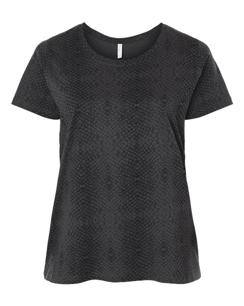 LAT Women's Curvy Collection Fine Jersey Tee