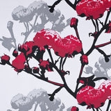 Swedish Giant Roses Red and Gray Cotton
