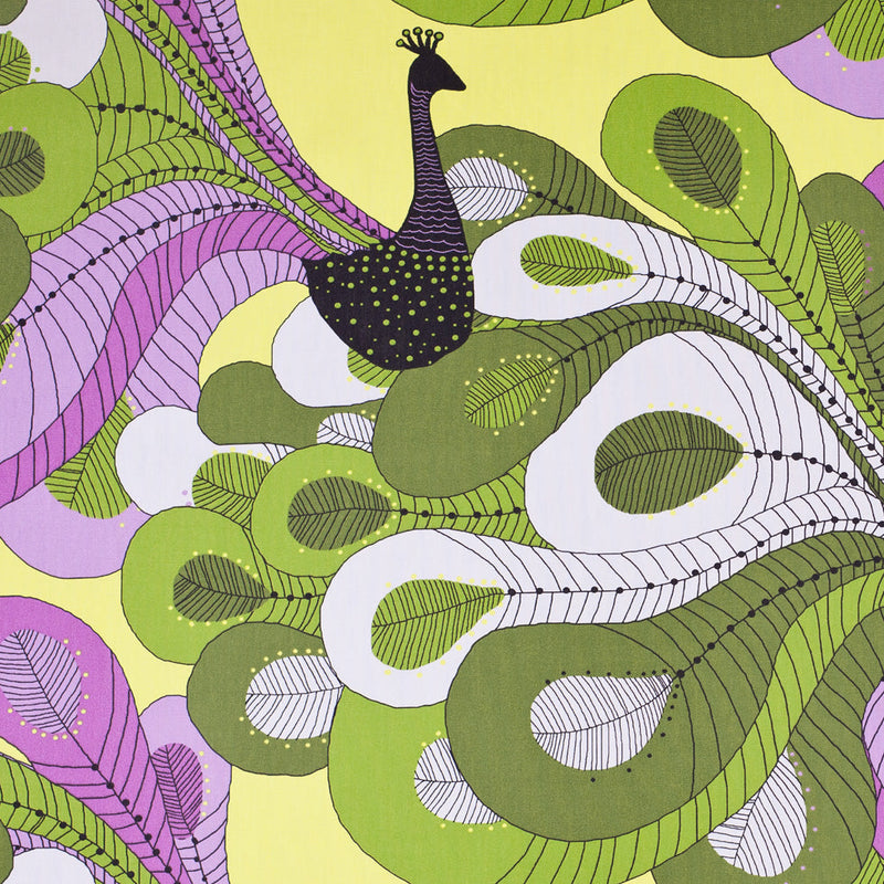 Swedish Green and Purple Peacock Cotton