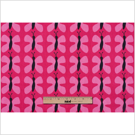 Swedish Red and Pink Small Butterflies Cotton