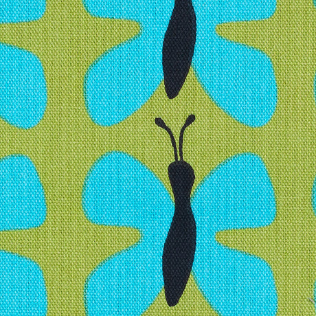 Swedish Green and Blue Small Butterflies Cotton