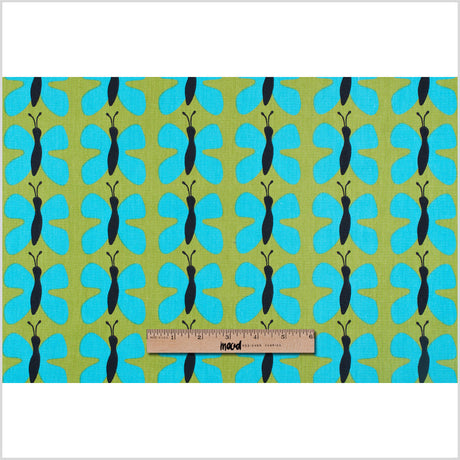 Swedish Green and Blue Small Butterflies Cotton