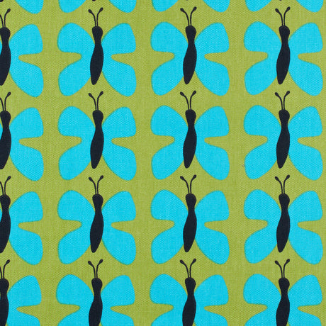 Swedish Green and Blue Small Butterflies Cotton