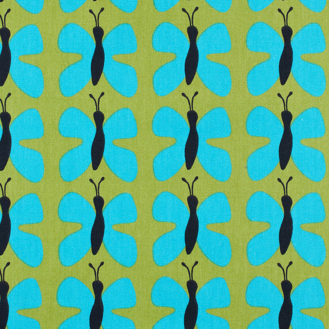 Swedish Green and Blue Small Butterflies Cotton
