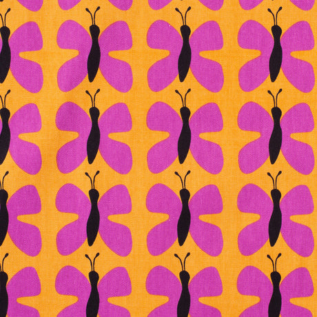 Swedish Pink and Orange Small Butterflies Cotton