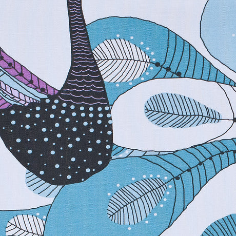Swedish Aqua and Orchid Peacock Cotton
