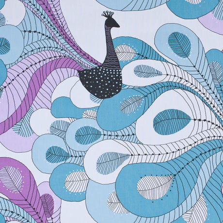 Swedish Aqua and Orchid Peacock Cotton