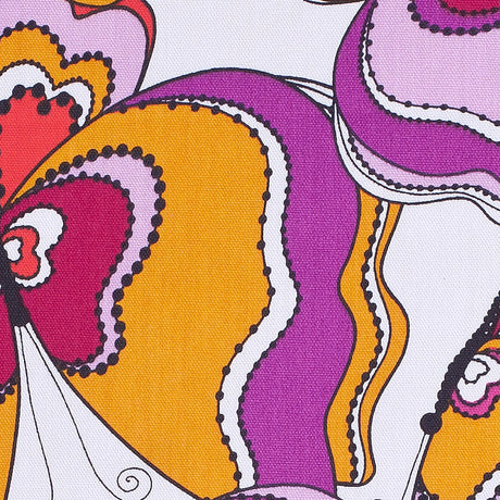 Swedish Orange and Purple Mod Butterflies Cotton