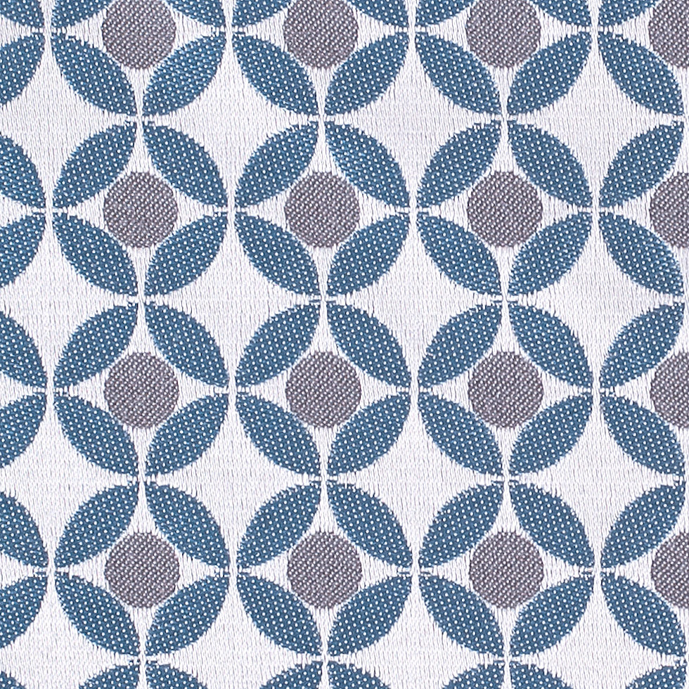 Petrol Geometric Poly-Cotton Brocade