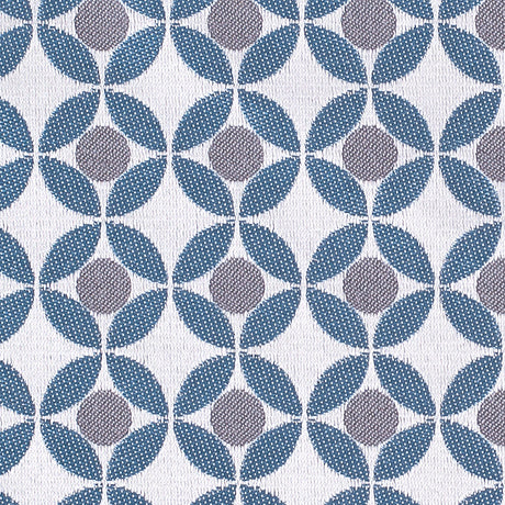 Petrol Geometric Poly-Cotton Brocade