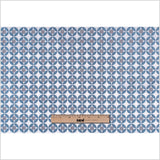 Petrol Geometric Poly-Cotton Brocade