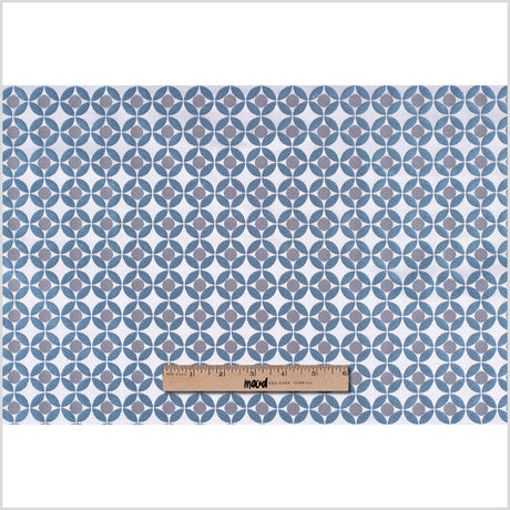 Petrol Geometric Poly-Cotton Brocade