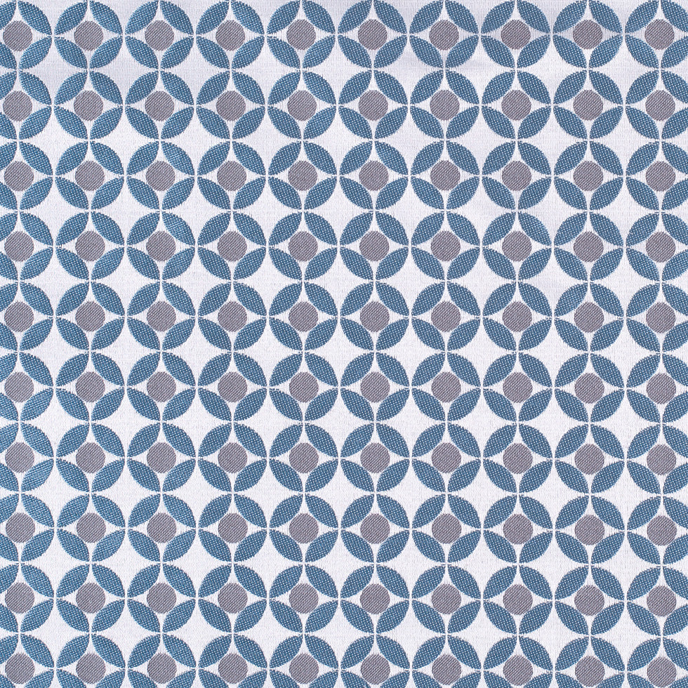 Petrol Geometric Poly-Cotton Brocade