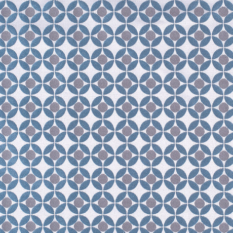 Petrol Geometric Poly-Cotton Brocade