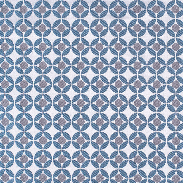 Petrol Geometric Poly-Cotton Brocade