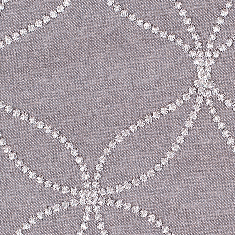 Silver Embroidered Geometric "Menswear" Poly