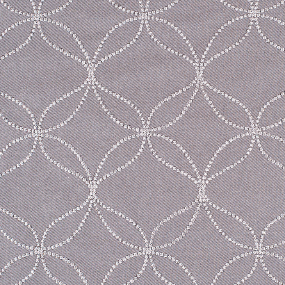Silver Embroidered Geometric "Menswear" Poly