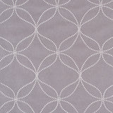 Silver Embroidered Geometric "Menswear" Poly
