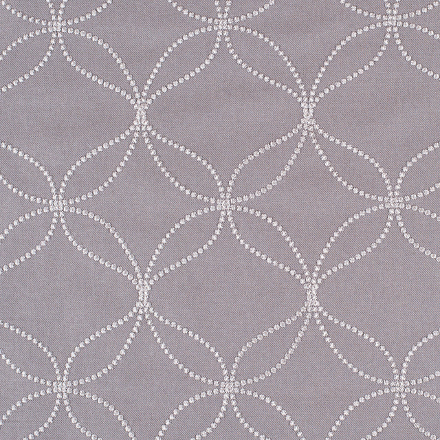 Silver Embroidered Geometric "Menswear" Poly