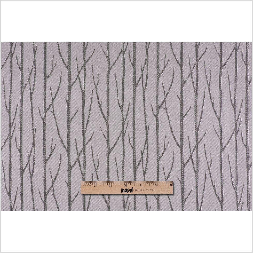 Silver Embroidered Trees "Menswear" Poly